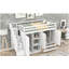 Lit mezzanine fonctionnel avec 3 tablettes, 2 garde-robes et 2 tiroirs, échelle avec rangement, sans sommier, blanc-854513060