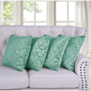  Quilted Micromink Square Pillow Cover (Set of 4)