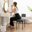 Romere Vanity Stool Fabric Upholstered Accent Stool Rectangle Makeup Stool Ottoman with Metal Legs-650190825