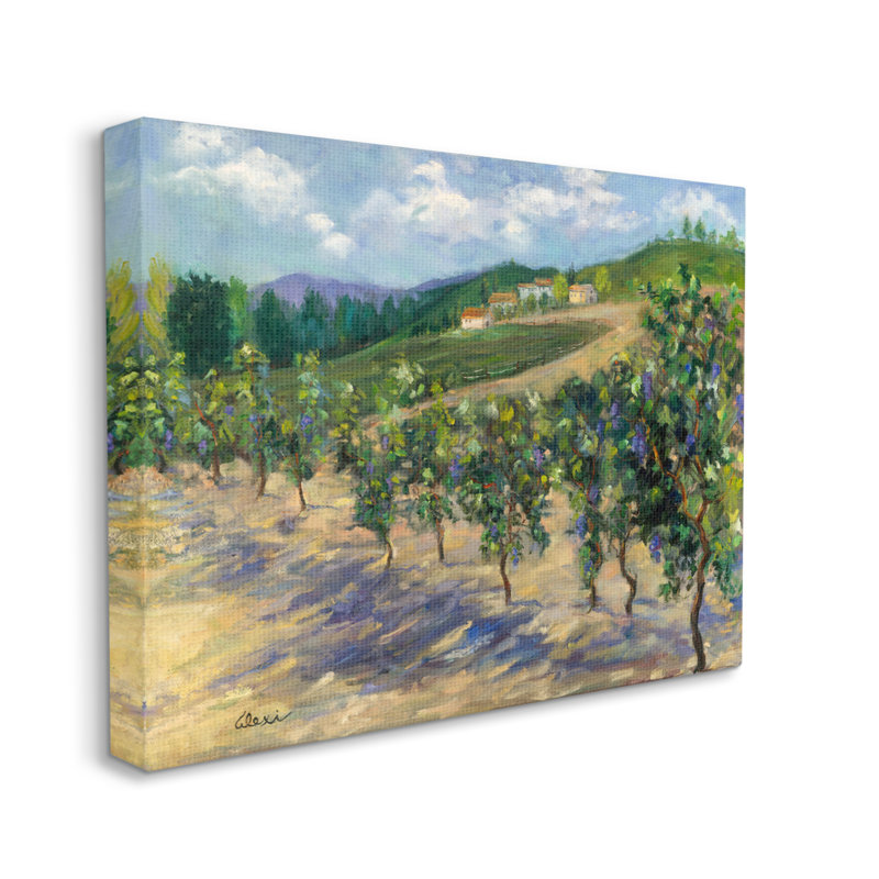 Peinture sur toile de campagne champêtre par Alexi Fine, H 30 po x l 40 po x P 1,5 po