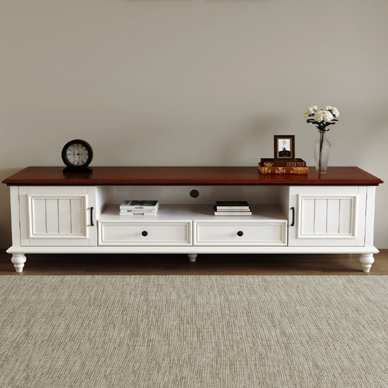 Simple Solid Wood TV Cabinet, 15.75"H x 78.74"L x 15.75"W