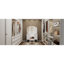 Bureau de maquillage blanc à triple miroir avec 6 tiroirs, tabouret rembourré confortable et pleine longueur pour miroir de meuble-lavabo de style antique, solution de rangement de tiroir