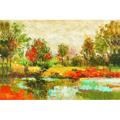 " Colorful Tree Lake " Painting Print