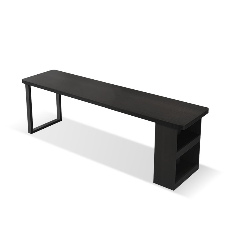 Black Rectangular Solid Wood desk, 29.53" H x 78.74" W x 23.62" D