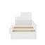 Lit plateforme simple en bois avec bibliothèque pour échantillon et garde-robe mobile, lit multifonctionnel avec lit gigogne intégré-294075305