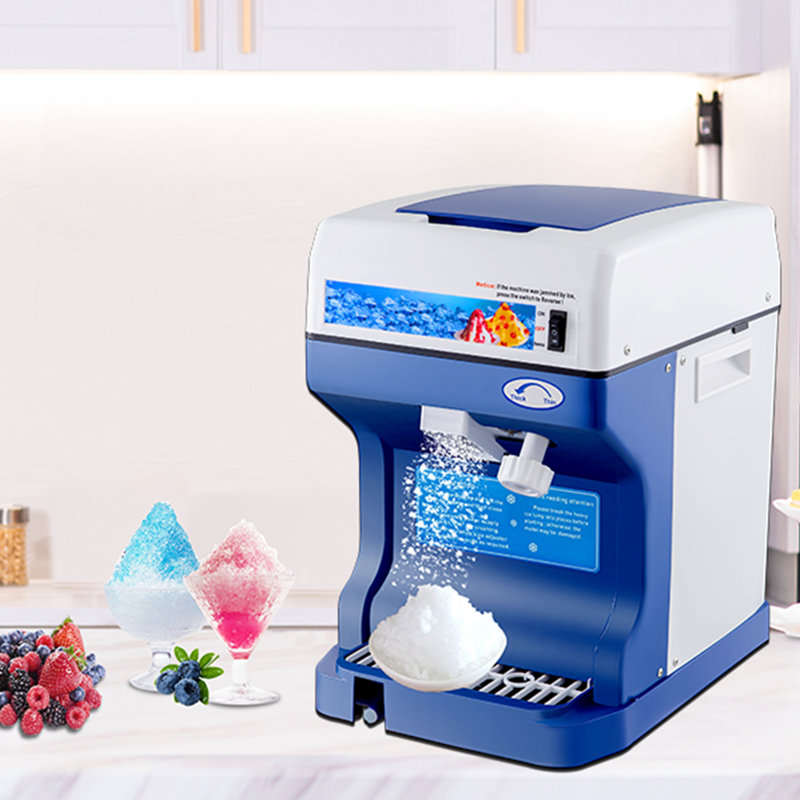 Blue and White Stainless Steel Countertop Snow Cone Maker