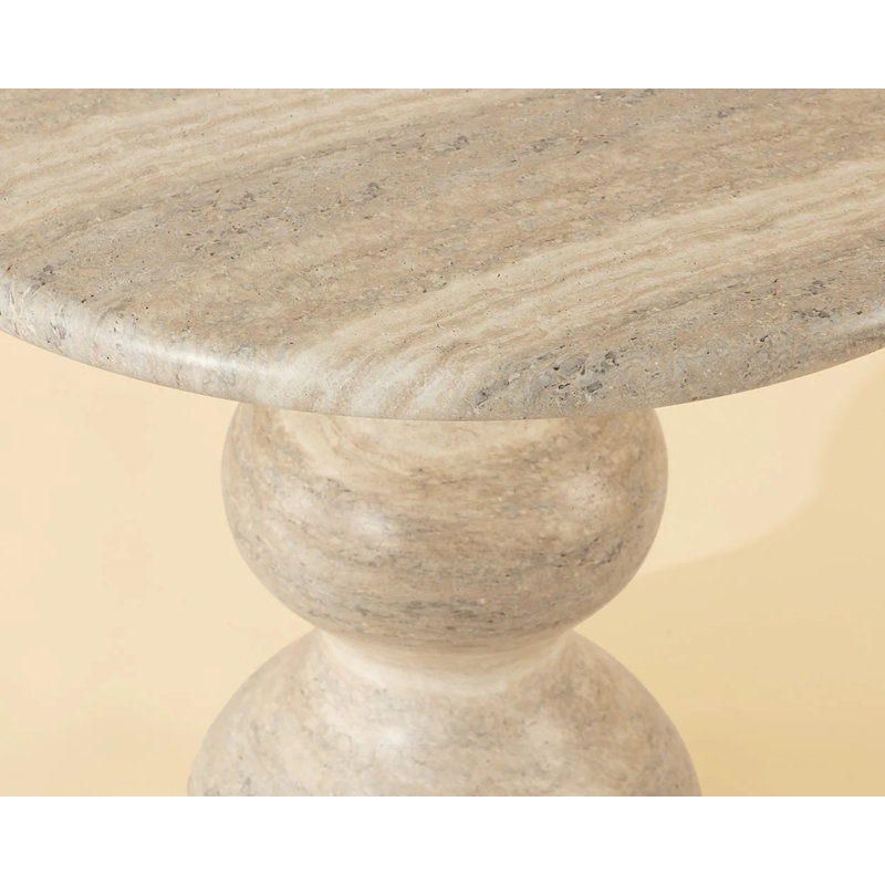 Raul Outdoor Round Bistro Table, Taupe
