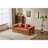 Orange, Futon, Compression Convertible Floor Bed, Pillow Back, Armrest, Chenille Fabric, Different Needs Couch, Back Support, Small Spaces-1902679571