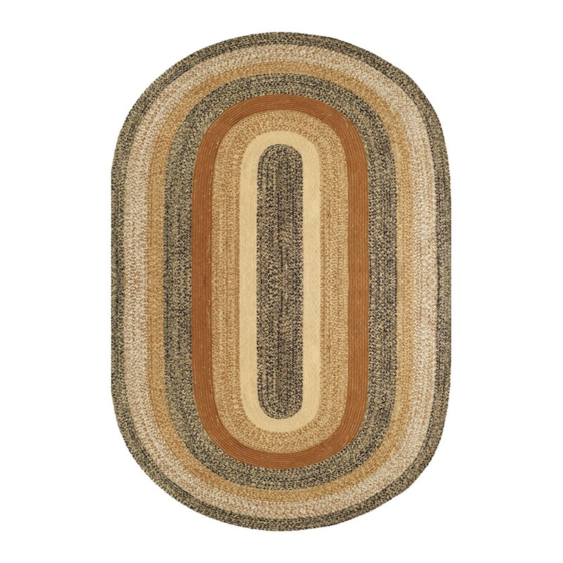 Tapis ovale en jutte avec envers antidérapant, Ovale 3 pi 3 po x 4 pi 11 po