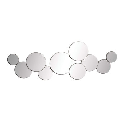 Glass Bubble Cluster Silver Wall Mirror