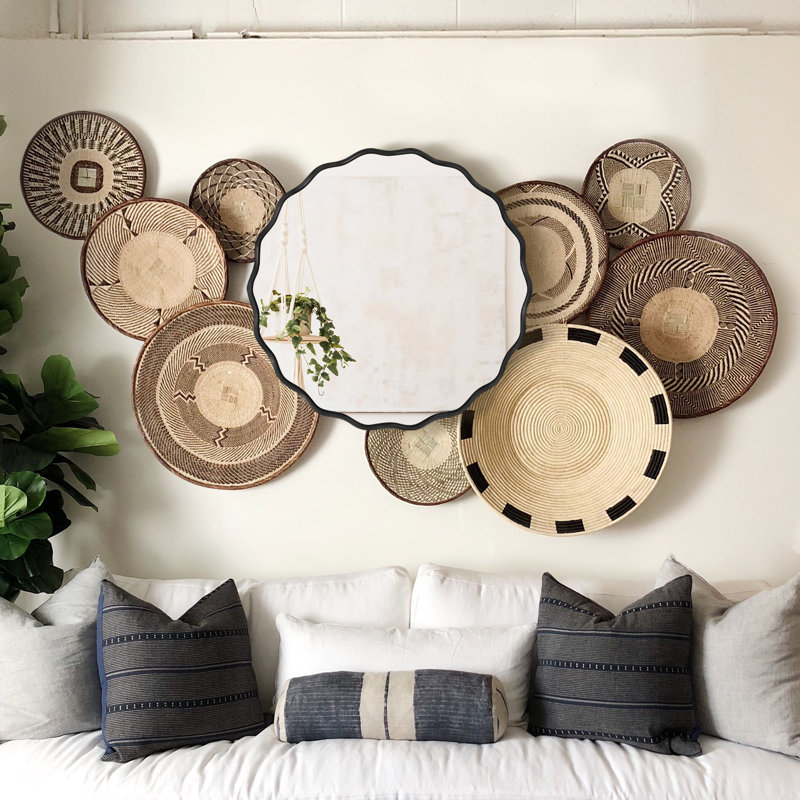Round Metal Frame Wall Mirror, Black, 31.5" x 31.5"