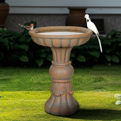Décoration extérieure pour le bain d'oiseaux en ciment avec piédestal