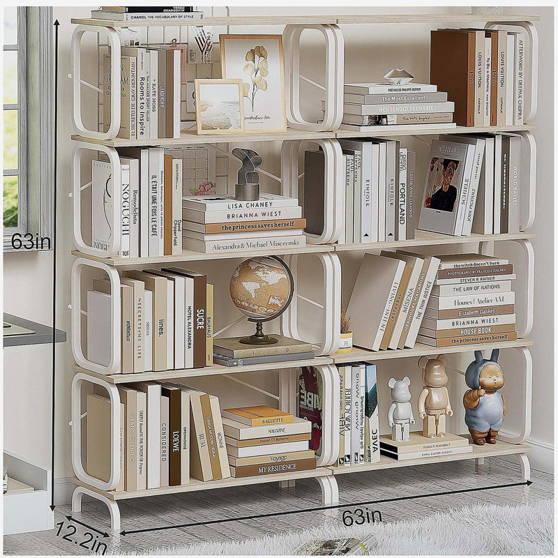 5 Tier Large Book Shelf, Bookcase Office Open Bookshelf,Shelves for Living Room, Office Shelf, White