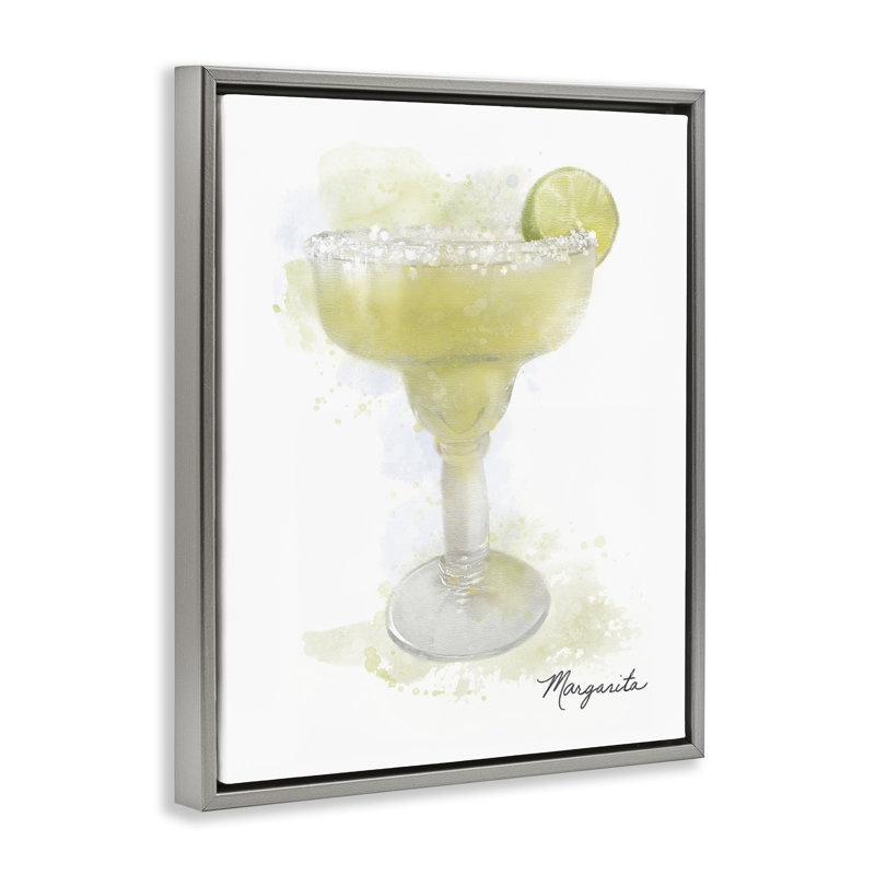 Cadre flottant doux et délavé Margarita, design par Matthew Piotrowicz, H 21 po x l 17 po, Cadre flottant gris lustré
