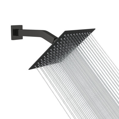 8 Inch Rain Shower Head 2.5 GPM High Flow Square Stainless Steel Rainfall Shower Head High Pressure Design