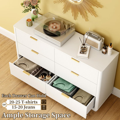 Ensemble de commode et table de chevet 3 pièces, ensemble de mobilier de chambre à coucher moderne Mid-Century avec lumières à détecteur de mouvement