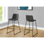 Chaise de bureau contemporaine, style debout, rembourrage d'apparence en cuir gris, chaise à hauteur de bar en métal noir pour le bureau, look, fabrication robuste