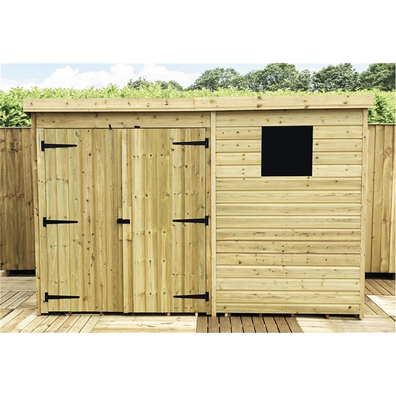 10 ft. W x 5 ft. D Solid Wood Garden Shed