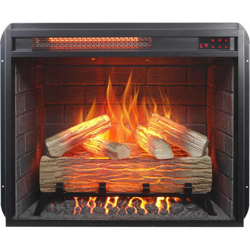 23 Inch Infrared Electric Fireplace Insert With Realistic Flame, Remote Control, And Overheating Protection For Cozy Ambiance