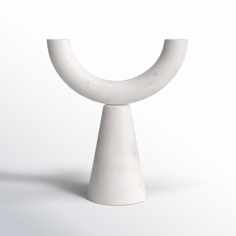 10" Stone Tabletop Candelabra