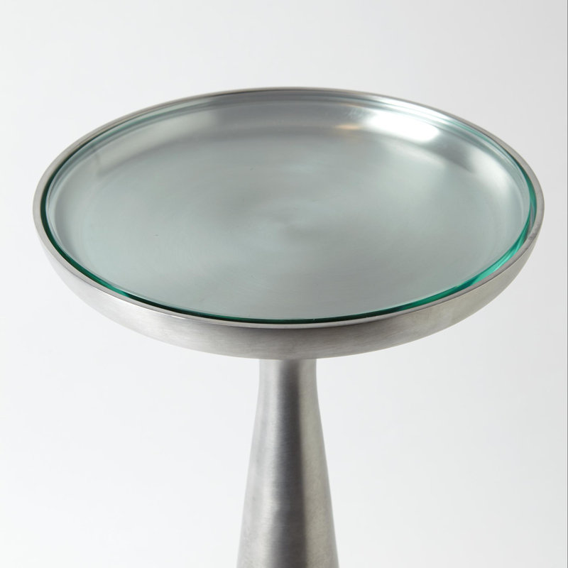 Minaret Accent Table-Lg, Satin Nickel