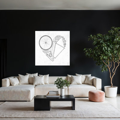«Vélo Love Heart», reproduction d'art géométrique contemporaine abstraite