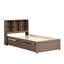 Structure de lit simple avec finition noyer et espace de rangement pratique coloré-95752050
