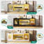LED TV Unit for TVs up to 65 Inch, TV Cabinet , Gaming Entertainment Center with Adjustable Glass Shelf-1278142564