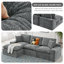 Canapé modulaire en L en chenille Boneless-1435157145
