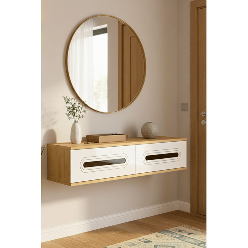 Commode, White/Beige/Gold