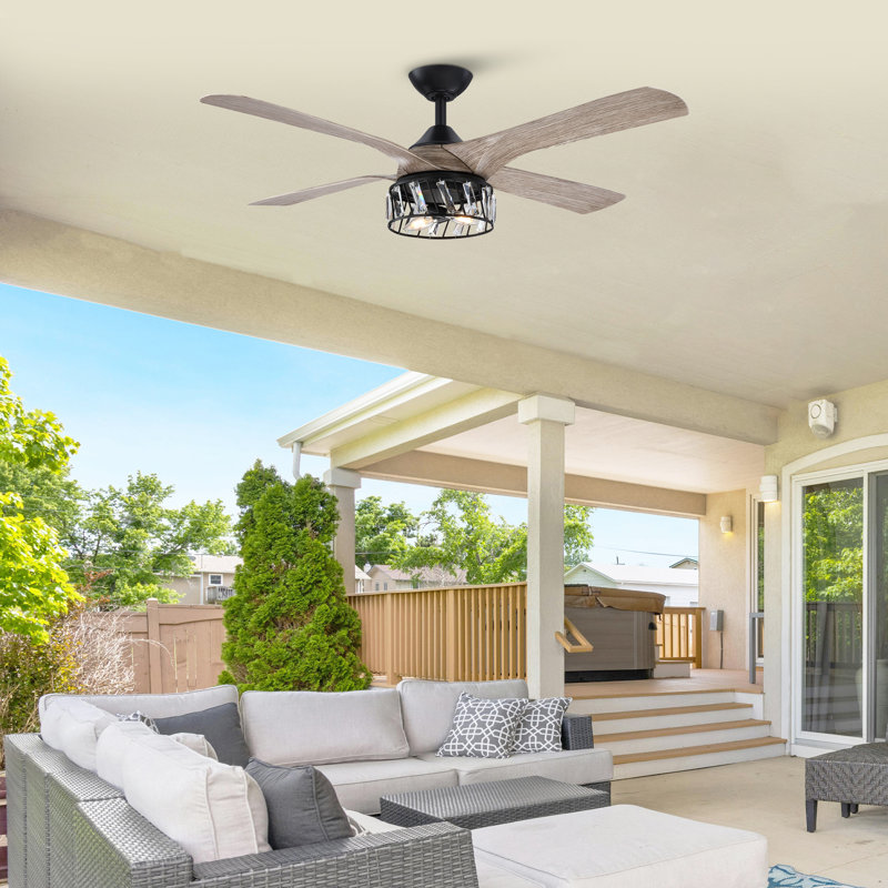 Cassio 52" 4-Blade Ceiling Fan with Remote and Light Kit Included
