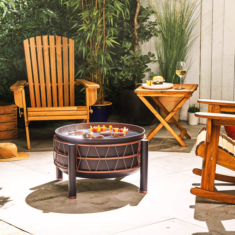 Bulle Round Steel Wood Burning Fire Pit