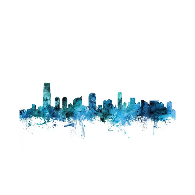 Jersey City, New Jersey Skyline by Michael Tompsett - 1 Piece Wrapped Canvas Wall Art, 152.5 cm H x 101.5 cm W