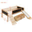 Lit mezzanine simple en bois avec deux boîtes de rangement - Naturel-127019174