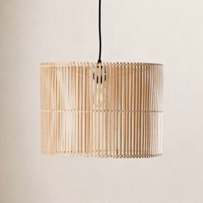 Fareholm Single Light Rattan Dimmable Pendant