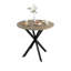 Table de salle à manger ronde 31,5 pouces, petite table de cuisine circulaire avec pieds en métal noir pour 2 à 4 personnes, table de salle à manger moderne, brun (table seulement)