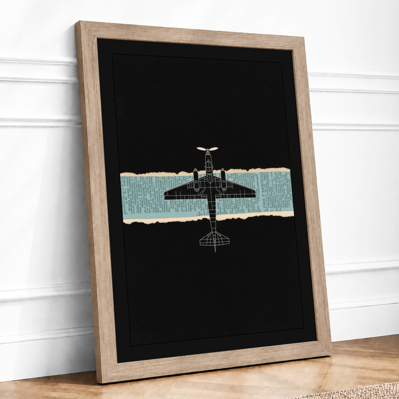 Silhouetted Skyward Minimalist - Framed Print, A1 - 84.1 x 59.4 cm, Oak