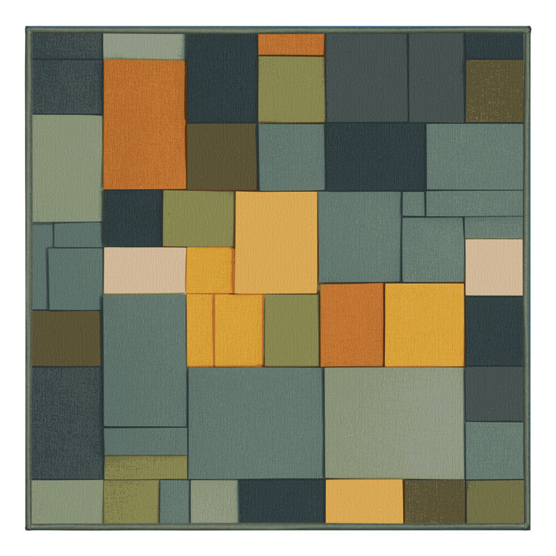 Tapis Blocky Earth, Carré 4 pi