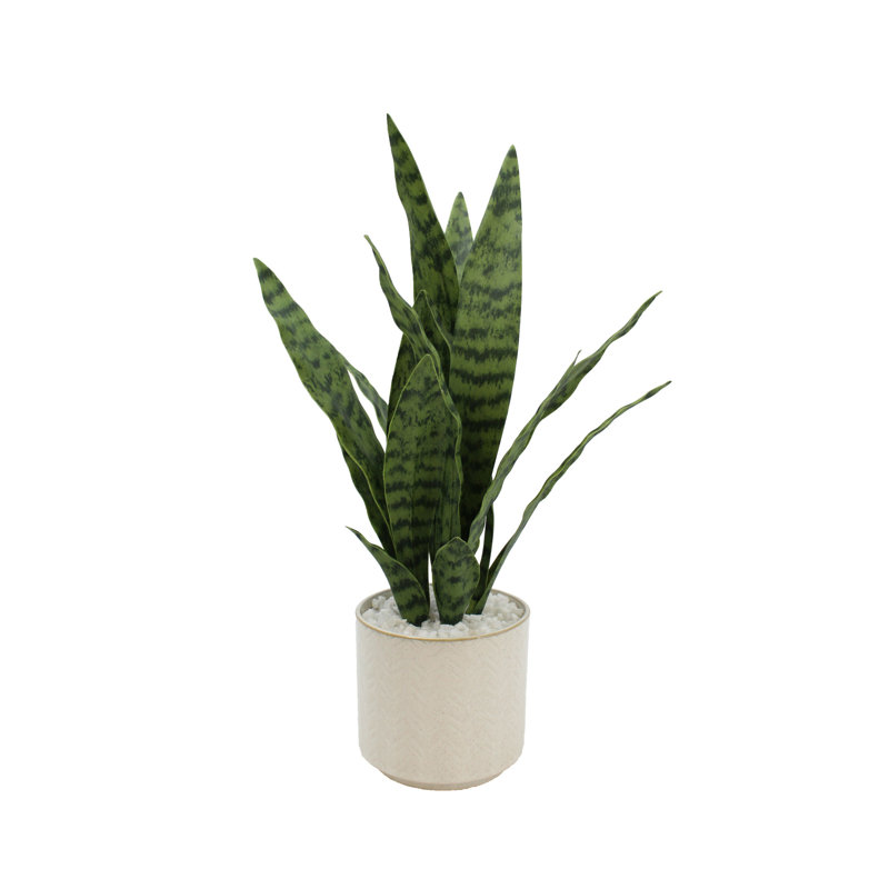 Elements Artificial Snake Plant In Pot, 22 Inch
