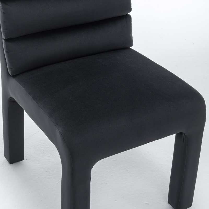 Cowger Velvet Upholstered Side Chair, Black