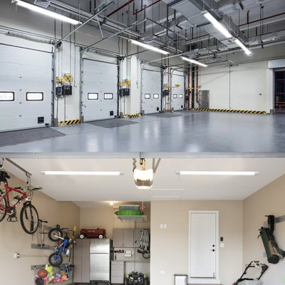 Paquet de 4 lumières d'atelier à DEL de 4 pi, lumières d'atelier utilitaires pouvant être reliées, 42 W, lumière d'atelier blanche de 5000 K pour les garages, les ateliers, les luminaires suspendus ou encastrés, cordon d'alimentation avec interrupt