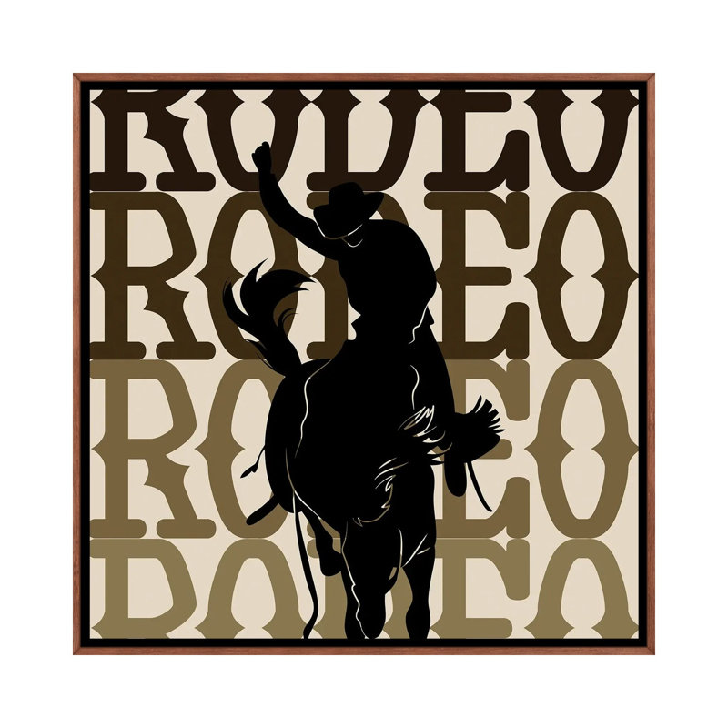 Rodeo 1 Piece Wall Art on Canvas, 45.72 cm H x 45.72 cm W x 4.445 cm D, Classic Wood