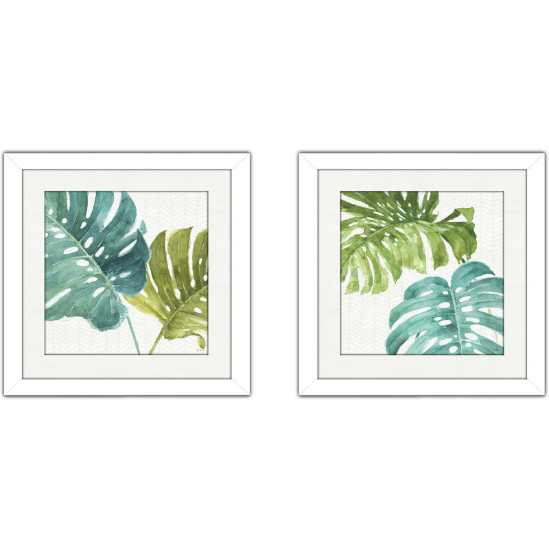 « mixed verts lxxv », ensemble de 2 reproductions de peintures à l’aquarelle encadrées, H 16,5 po x l 33 po x P 1 po