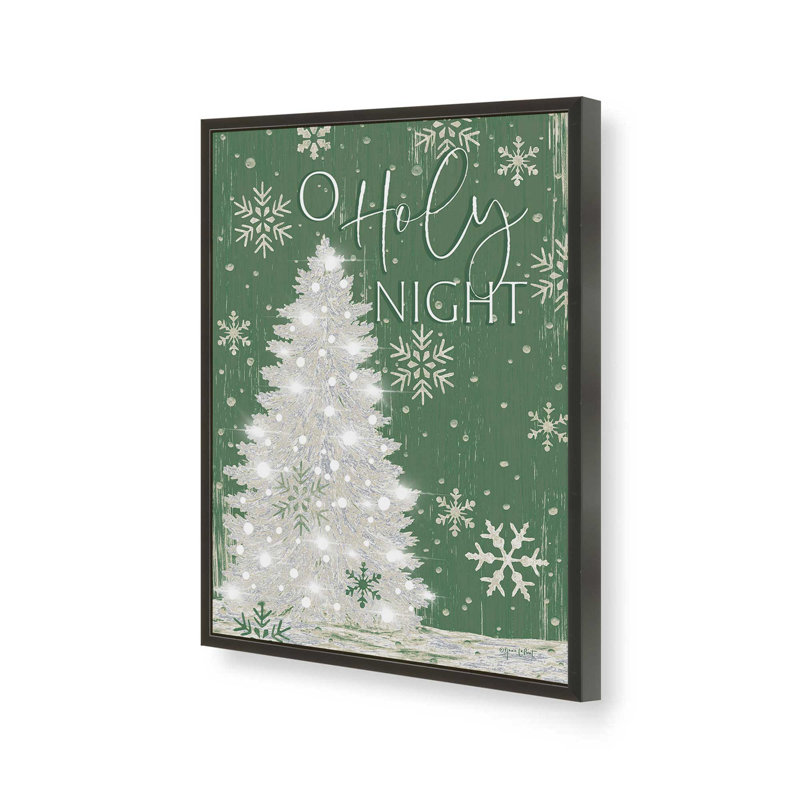 «O Sainte nuit, arbre de Noël» par Annie Lapoint, reproduction d'art, L 18 po x H 24 po, Noir, Impression encadrée
