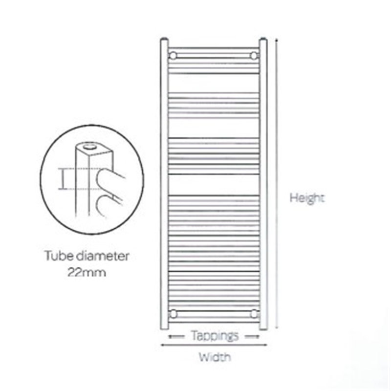 Heated Towel Rails, Anthracite, 80cm H x 50cm W x 5.5cm D
