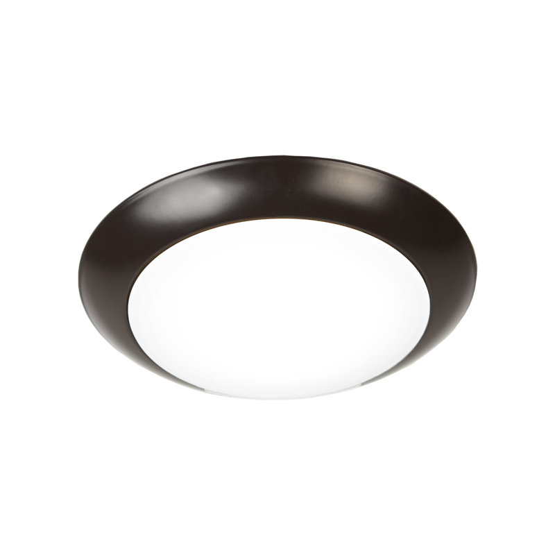 Gwin 7.4'' Simple Bowl Dimmable LED Flush Mount, Bronze