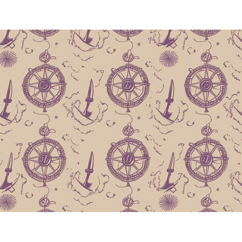 Machine Printed Throw Blanket, Geometric, 80" L x 60" W, Purple/Beige