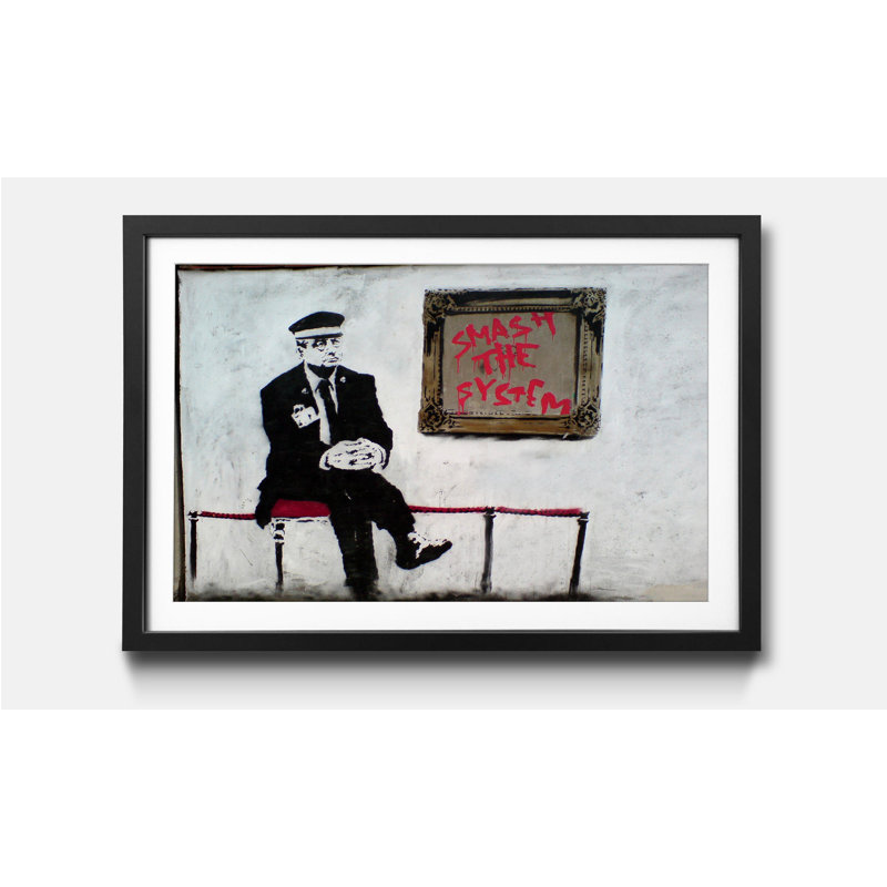 Streetart Museum Smash by Banksy - Single Picture Frame Print, 44cm H x 64cm W x 2.2cm D