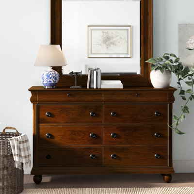 Fye 64" W 8 Drawer Dresser & Mirror Set