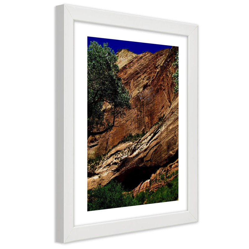 Landscape Rocks - Single Picture Frame Print, 45cm H x 30cm W, White Framed Paper